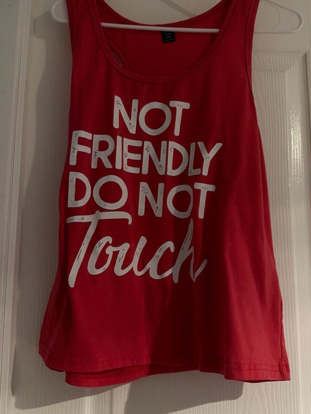 SHEIN Red Tank Top with White Statement Graphic